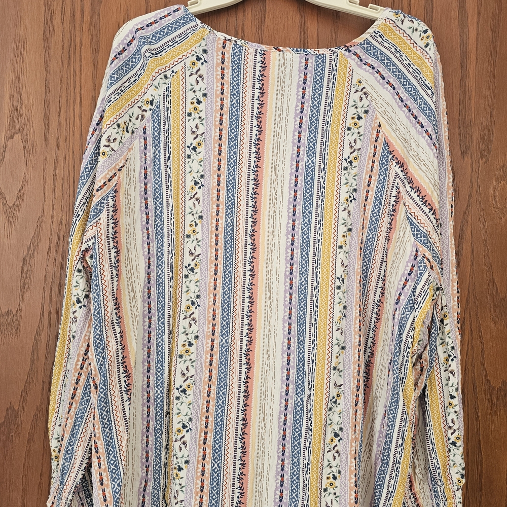 CJ Banks Multicolor Striped Blouse - Picture 2 of 3